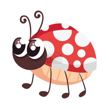 Téléchargez les illustrations : Cute ladybug insect animal icon - en licence libre de droit