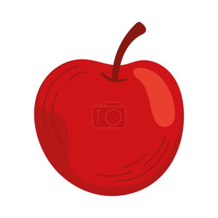 Téléchargez les illustrations : Pomme fraîche fruit icône saine - en licence libre de droit
