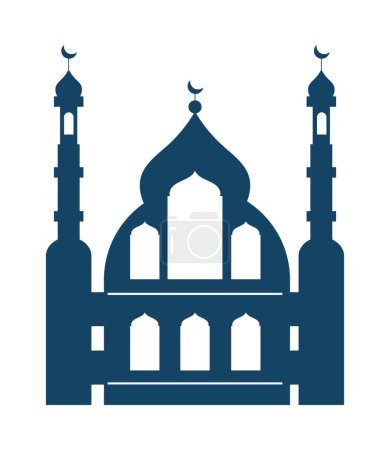 Téléchargez les illustrations : Mosquée musulmane façade icône traditionnelle - en licence libre de droit