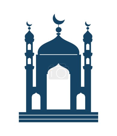 Téléchargez les illustrations : Mosquée musulmane façade avant icône - en licence libre de droit