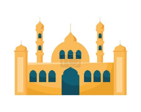 Téléchargez les illustrations : Mosquée musulmane temple façade icône - en licence libre de droit