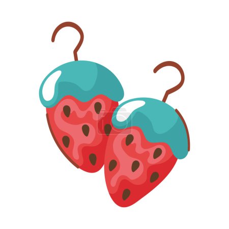 Ilustración de Strawberry hangers retro style icon - Imagen libre de derechos