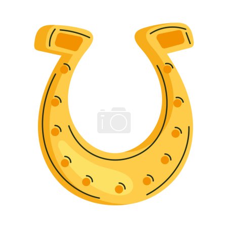 Illustration for Golden horseshoe luck isolated icon - Royalty Free Image