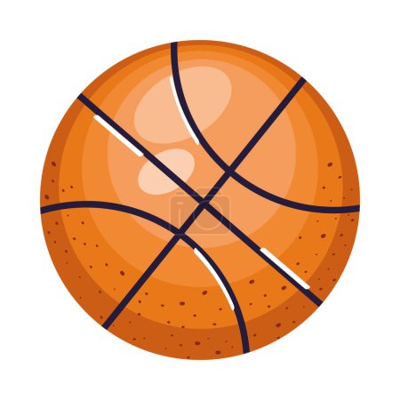 Téléchargez les illustrations : Ballon de basket sport icône isolée - en licence libre de droit