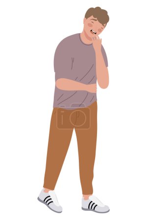 Illustration for Blond man laughing happy character - Royalty Free Image