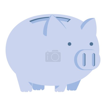 Téléchargez les illustrations : Bleu cochon épargne argent isolé icône - en licence libre de droit