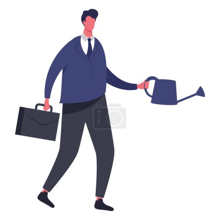 Ilustración de Elegant businessman with sprinkler character - Imagen libre de derechos