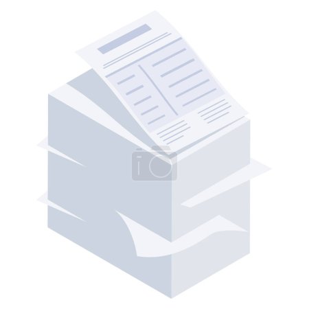 Ilustración de Pila de documentos en papel iconos - Imagen libre de derechos