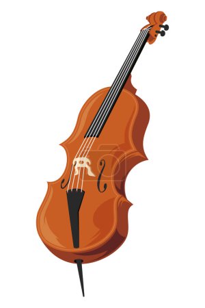 Illustration for Cello jazz instrument musical icon - Royalty Free Image
