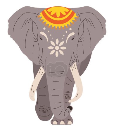 Téléchargez les illustrations : Éléphant indien animal de culture traditionnelle - en licence libre de droit