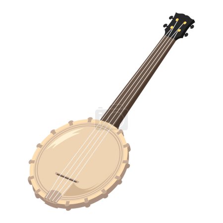 Téléchargez les illustrations : Banjo jazz instrument icône de musique - en licence libre de droit