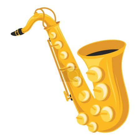 Téléchargez les illustrations : Saxophone jazz instrument icône de musique - en licence libre de droit