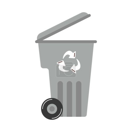 Ilustración de Gray garbage pot ecology icon - Imagen libre de derechos