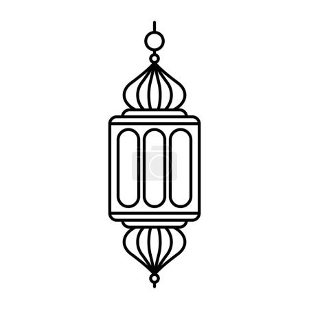 Téléchargez les illustrations : Islamic lamp hanging isolated icon - en licence libre de droit