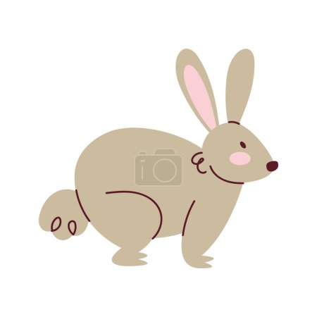 Téléchargez les illustrations : Gray rabbit farm animal character - en licence libre de droit