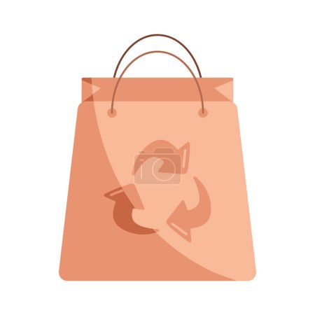 Illustration for Ecology shopping bag with recycle arrows - Royalty Free Image