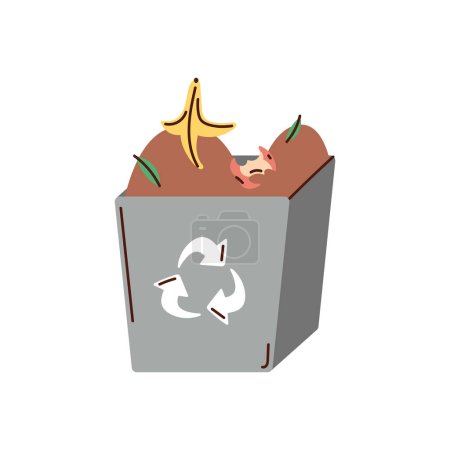 Ilustración de Ecology pot with organic garbage - Imagen libre de derechos