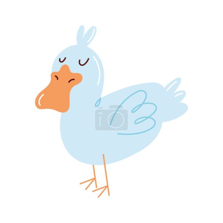 Téléchargez les illustrations : Cute duck farm animal icon - en licence libre de droit