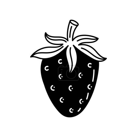 Téléchargez les illustrations : Fraise fraîche fruit icône saine - en licence libre de droit