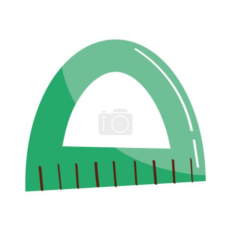 Illustration for Green protractor school supply icon - Royalty Free Image