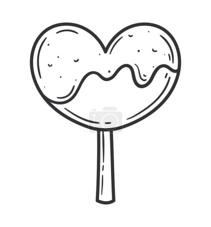 Téléchargez les illustrations : Heart love in lollipop line style - en licence libre de droit