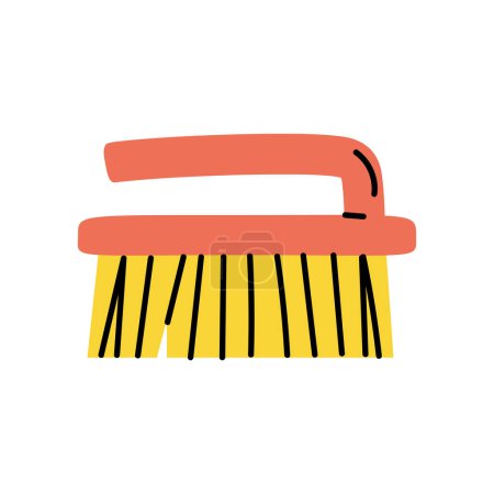 Téléchargez les illustrations : Handle brush house keeping tool icon - en licence libre de droit