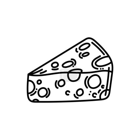 Téléchargez les illustrations : Cheese portion dairy product icon - en licence libre de droit