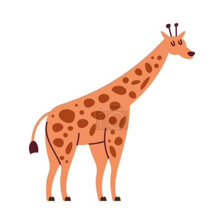 Illustration for Cute giraffe wild animal character - Royalty Free Image