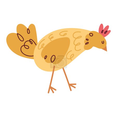 Illustration for Cute hen farm animal character - Royalty Free Image