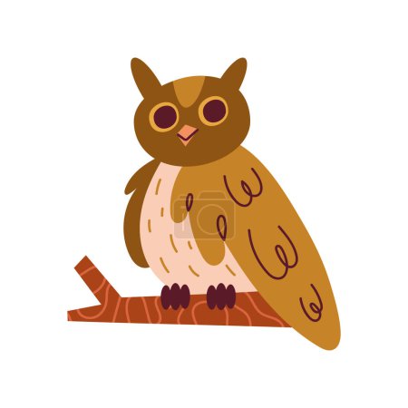 Illustration for Owl bird wild animal character - Royalty Free Image