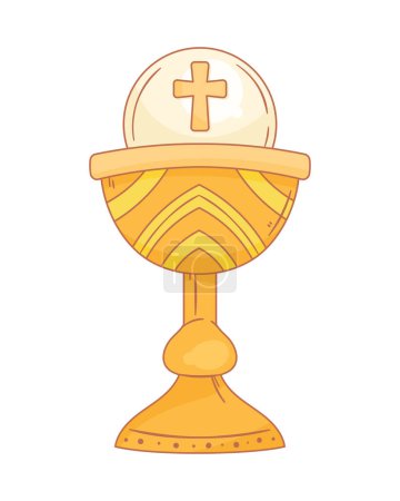 Ilustración de Chalice with communion sacred icon - Imagen libre de derechos