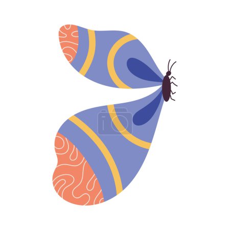 Ilustración de Beauty purple butterfly insect icon - Imagen libre de derechos