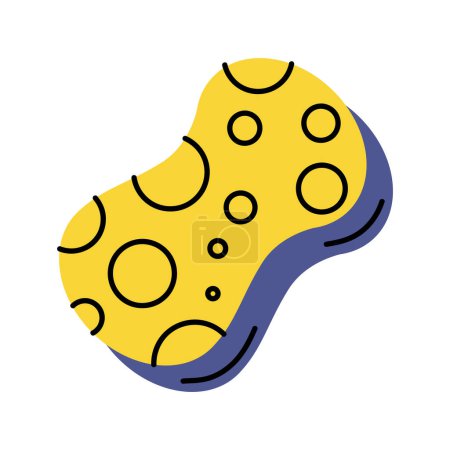 Téléchargez les illustrations : Sponge house keeping tool icon - en licence libre de droit