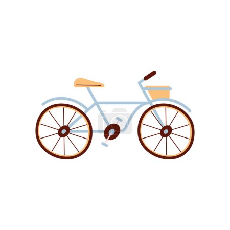 Téléchargez les illustrations : Bicycle with basket vehicle icon - en licence libre de droit