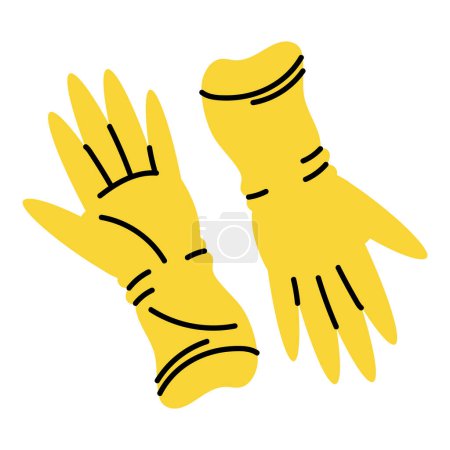 Illustration for Gloves house keeping tool icon - Royalty Free Image