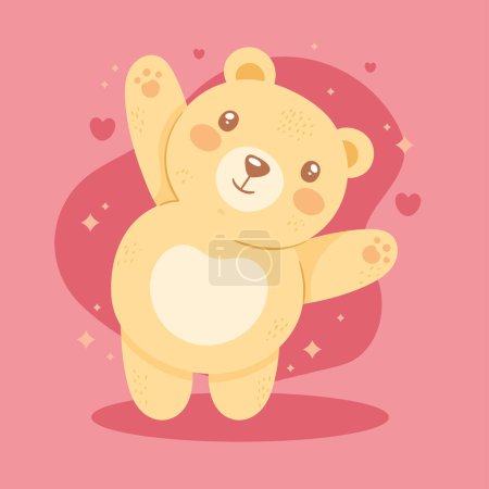 Téléchargez les illustrations : Cute bear happy tender character - en licence libre de droit