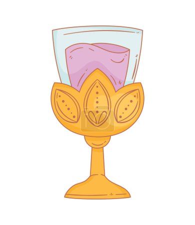 Ilustración de Cáliz con icono de bebida de vino - Imagen libre de derechos
