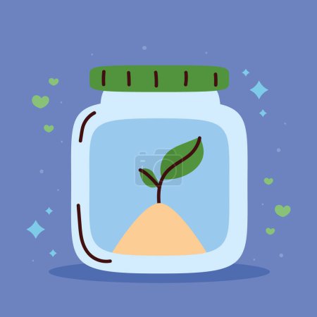 Illustration for Ecology plant in pot icon - Royalty Free Image