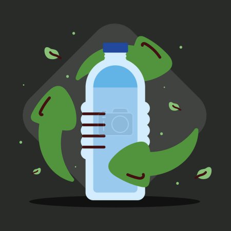 Illustration for Plastic bottle and recycle arrows icons - Royalty Free Image