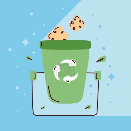 Illustration for Recycle bin with arrows icon - Royalty Free Image