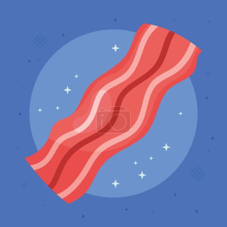 Téléchargez les illustrations : Frais délicieux icône de la nourriture au bacon - en licence libre de droit