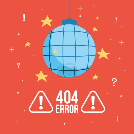 Illustration for 404 error tech design in poster - Royalty Free Image