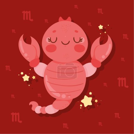 Illustration for Scorpio zodiac sign cute character - Royalty Free Image