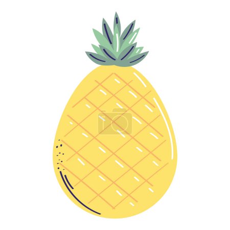 Téléchargez les illustrations : Ananas frais fruits icône saine - en licence libre de droit
