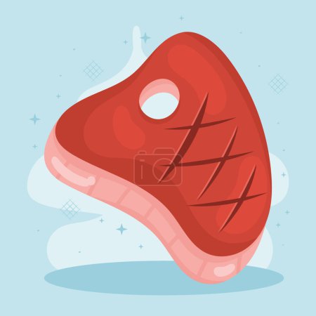 Illustration for T-bone meat beef cut icon - Royalty Free Image