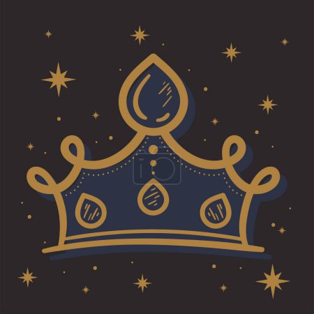 Ilustración de Corona de oro icono accesorio real - Imagen libre de derechos