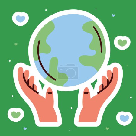 Ilustración de Hands protecting world planet icon - Imagen libre de derechos