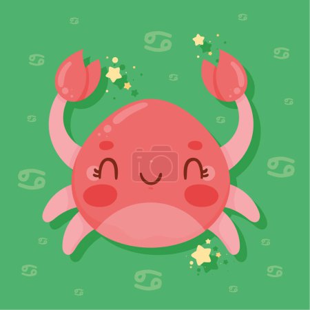 Illustration for Crab zodiac cancer sign character - Royalty Free Image