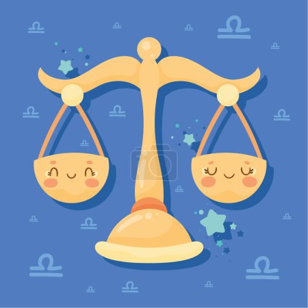 Illustration for Libra cute zodian sign character - Royalty Free Image