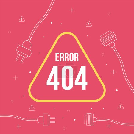 Illustration for 404 error in triangle signal icon - Royalty Free Image